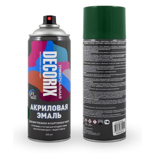 Эмаль аэроз. DECORIX акрил. темно-зеленая 520мл  0101-15 DX * АКЦИЯ