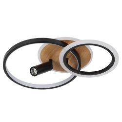 Светильник потолочный светодиодный ЭРА Модерн Rondo CLL-1 85W 3K-6,5K RC BK с ДУ черный-дерево | Светильники SPB-6 с ДУ