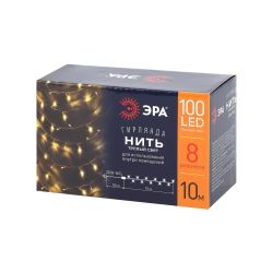 ENIN-10B ЭРА Гирлянда LED Нить 10 м теплый свет 8 режимов, 220V, IP20