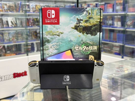 Игровая приставка Nintendo Switch Oled Zelda Edition, HEG-001 SN:XTJ70838747323 Б/У, Полный комплект