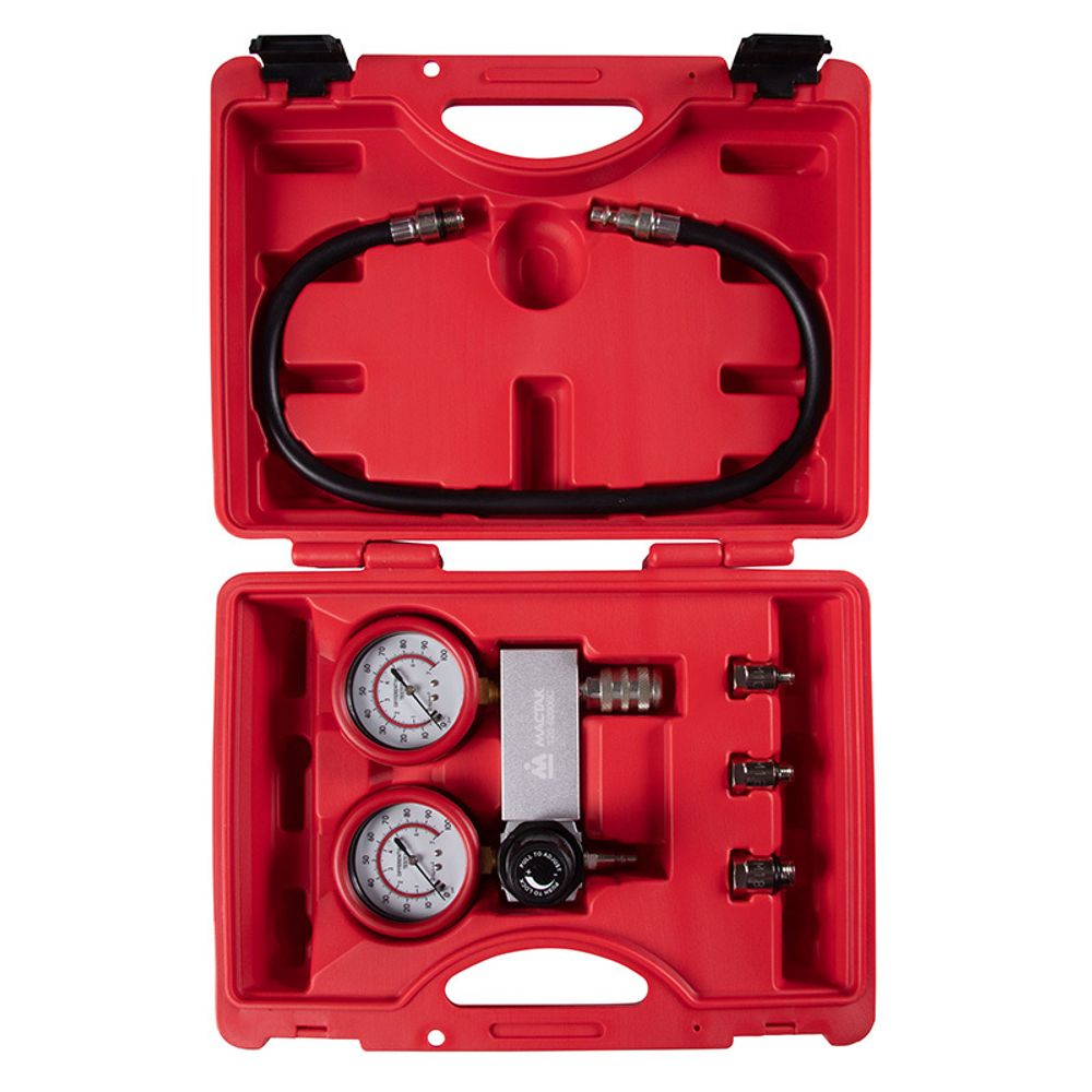 МАСТАК (120-60006C) Манометры для проверки ЦПГ бензиновых двигателей, кейс, 6 предметов