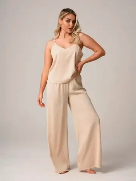 Пижама с брюками шелковая