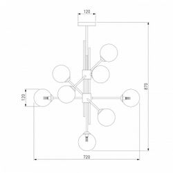Люстра на штанге Eurosvet Volver 50383 латунь