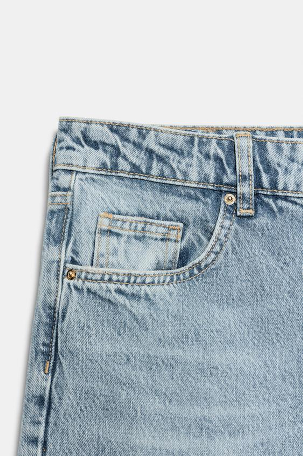 ZARA ДЖИНСОВЫЕ ШОРТЫ Z1975 СО СРЕДНЕЙ ПОСАДКОЙ, ВЫЦВЕТШИЙ СИНИЙ