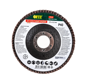Диск наждачный лепестковый для УШМ (115х22,2 мм; Р40) FIT IT 39542