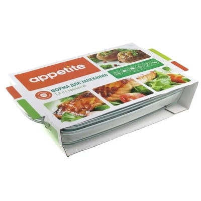 Форма стекл прям 34х9см,8л с кр ТМ Appetite