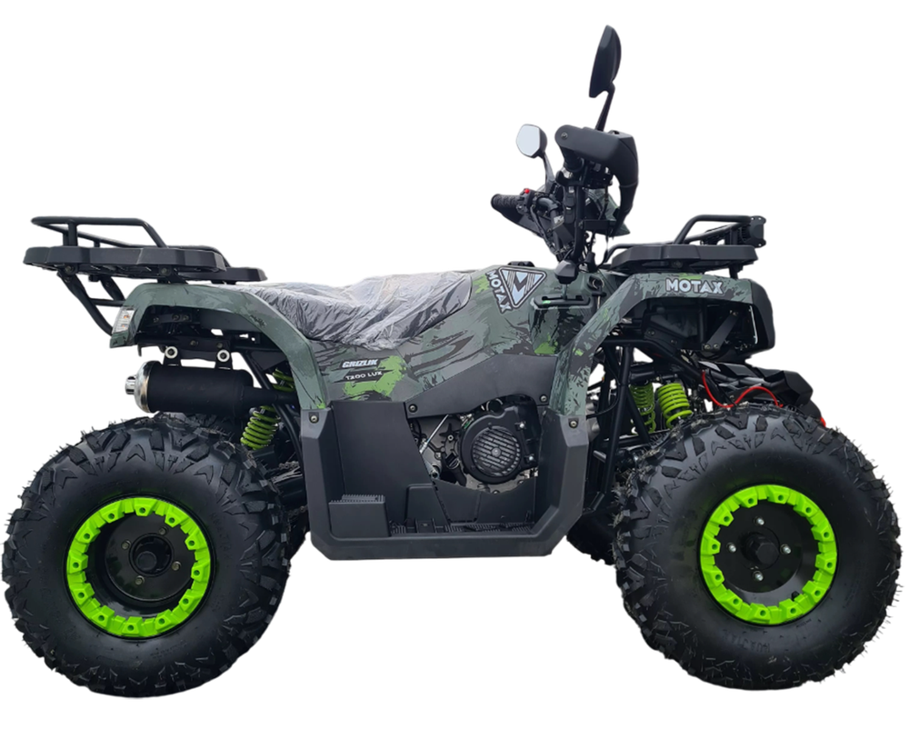 Квадроцикл Motax GRIZLIK T200 LUX черно-зеленый камуфляж