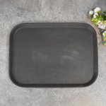 Поднос 41,5*30,5см прорезиненный, антискользящий, черный
