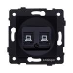 Розетка двойная Ethernet RJ45 Cat.5, черный Kollinger REA-015BK для Aspekt, Eleganz, Reflex