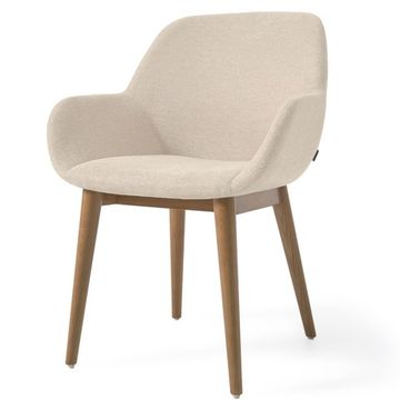 Стул Konna бежевого цвета на ножках из массива ясеня