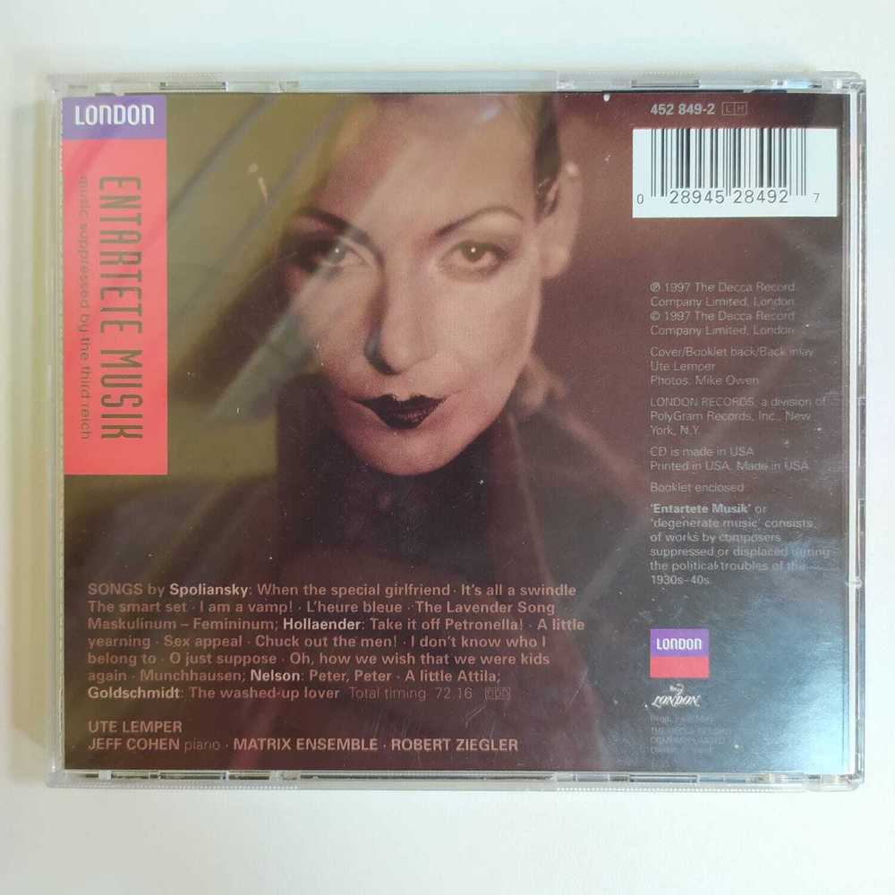 CD Ute Lemper - Berlin Cabaret Songs (Sung In English) (США 1997г.)