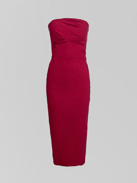 Платье By Style Janetta 1708 удлиненное без лямок с разрезом сзади