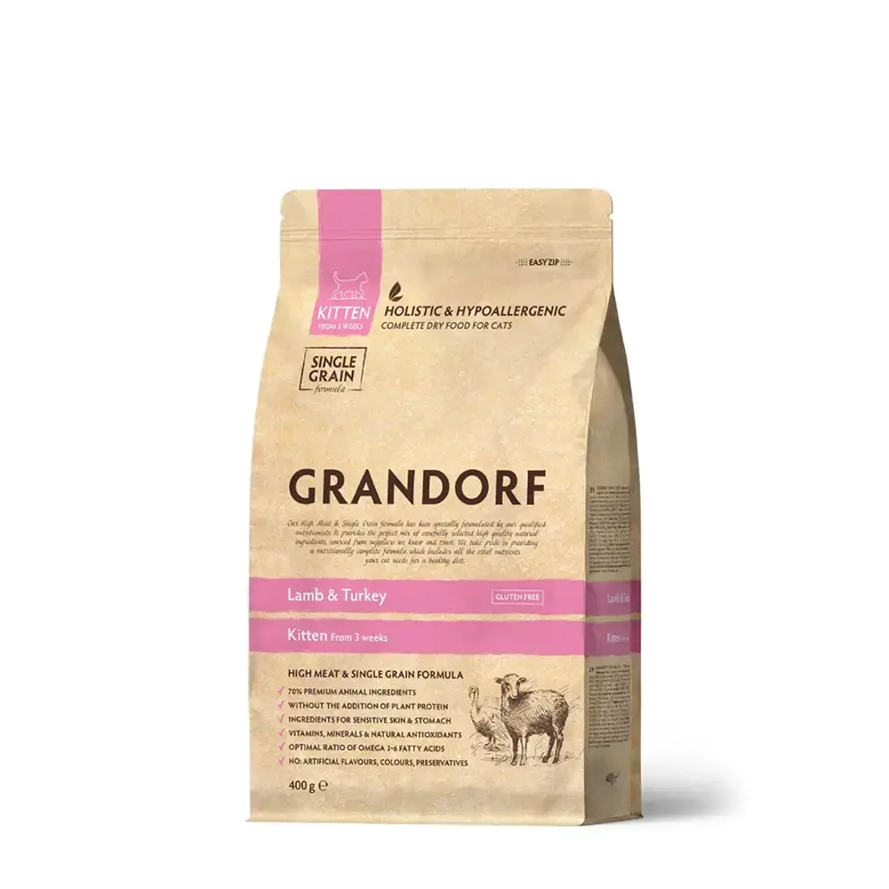 GRANDORF CAT Lamb&Turkey KITTEN 2кг/400гр-900р