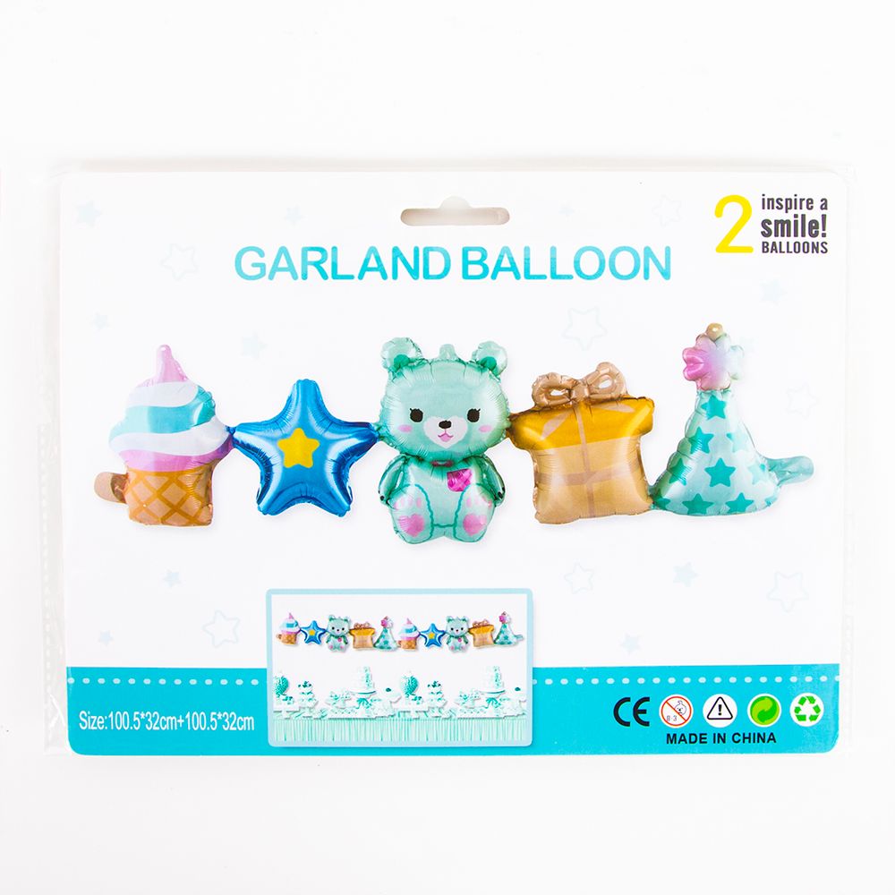 Гирлянда (40''/102 см) Фигура, Подарки для мальчика, Голубой, 2 шт. в упак.
