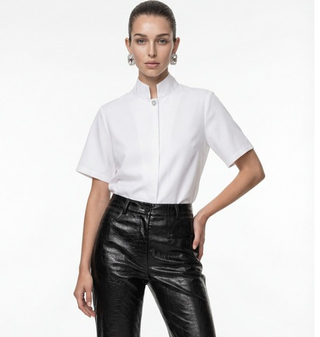 Рубашка с воротником стойкой