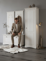 Шкаф распашной Неаполь из массива сосны, 58х41х179 см, белый