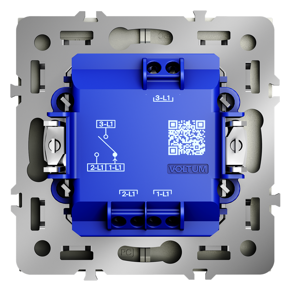 Выключатель встраиваемый для жалюзи 10А, (сталь) Voltum S70 VLS020705