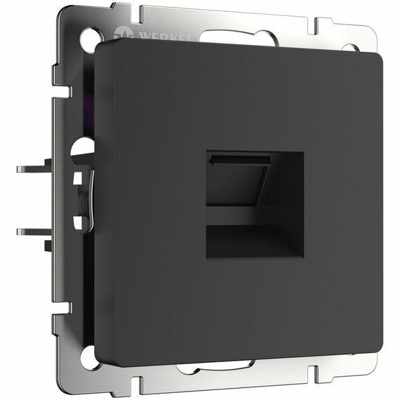 Розетка RJ45 Werkel черная матовая 25908