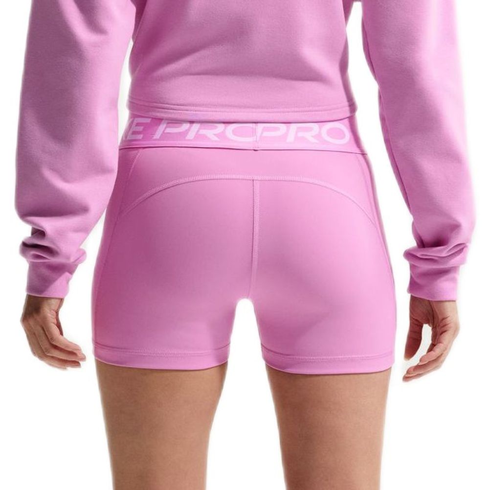 Женские Шорты теннисные Nike Pro Dri-Fit 365 Mid-Rise 3in - light magenta/white