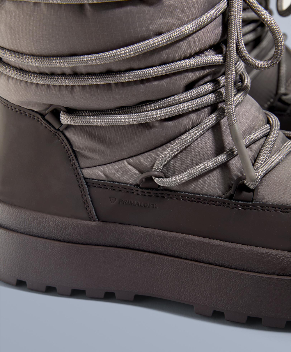 OYSHO Комбинированные ботинки на шнуровке, коричневый