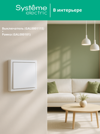 Выключатель 1-кл. ArtGallery 10AX быстрозажим. клем. механизм бел. SE GAL000111S