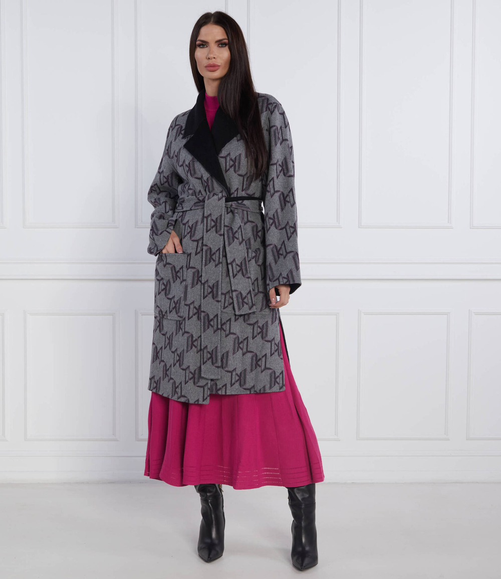 Двухстороннее пальто Monogram Karl Lagerfeld - черный(226W1500)