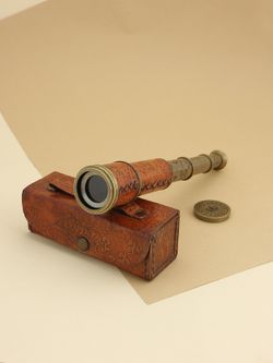 Nautical Подзорная труба в кожаном футляре