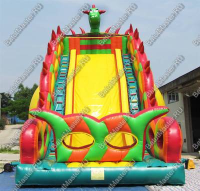 Коммерческий надувной батут-горка "Огненный дракон" 15*7*11 м