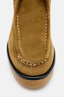 ZARA БОТИЛЬОНЫ НА ШНУРОВКЕ, КОРИЧНЕВЫЙ