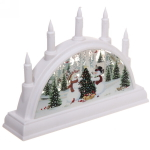 Сувенир с подсветкой «Сказочные снеговики со свечами» 15,5*4*9,5 см