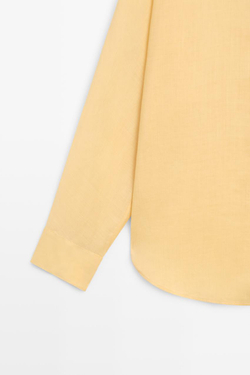 Massimo Dutti Рубашка из 100% рами с драпировкой, желтый