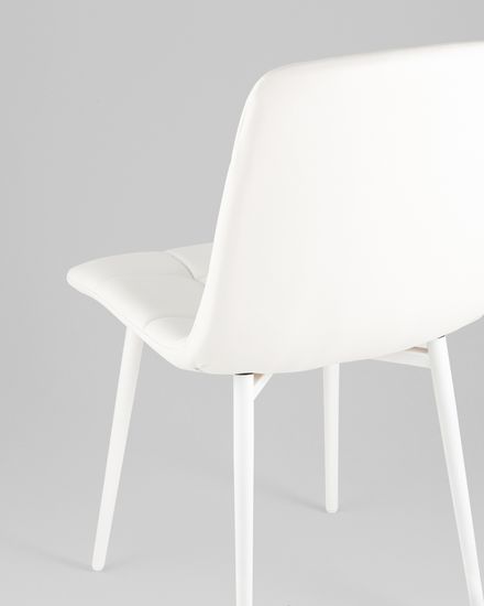 Стул Одди экокожа белый белые ножки