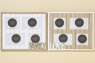 Фоторамка-коллаж на 4 фото "Любовь/Семья" в ассортименте 29х34см