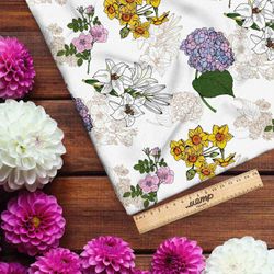 Ткань интерлок цветочное разнообразие