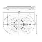 Artize, потолочный душ, Rainjoy Plus, 4-режимн., 700х430 мм,  Хром OSA-CHR-70023