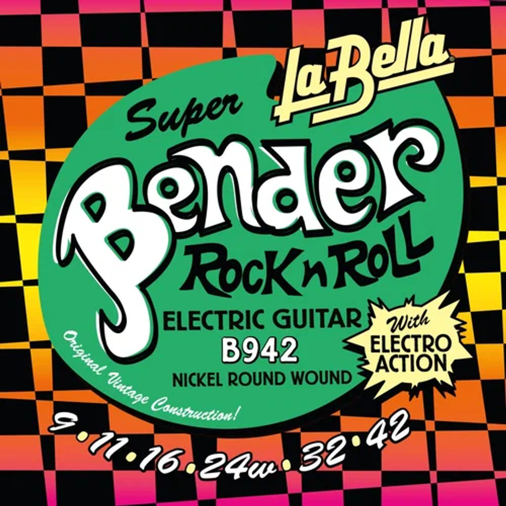 La Bella B942 The Bender Super Комплект струн для электрогитары, никелированные, 9-42.