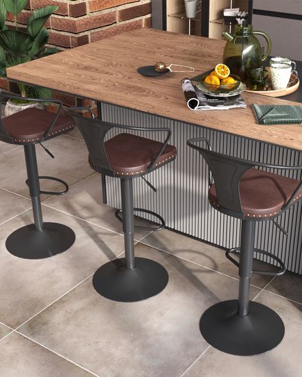 Стул барный TOLIX ARMS SOFT черный матовый