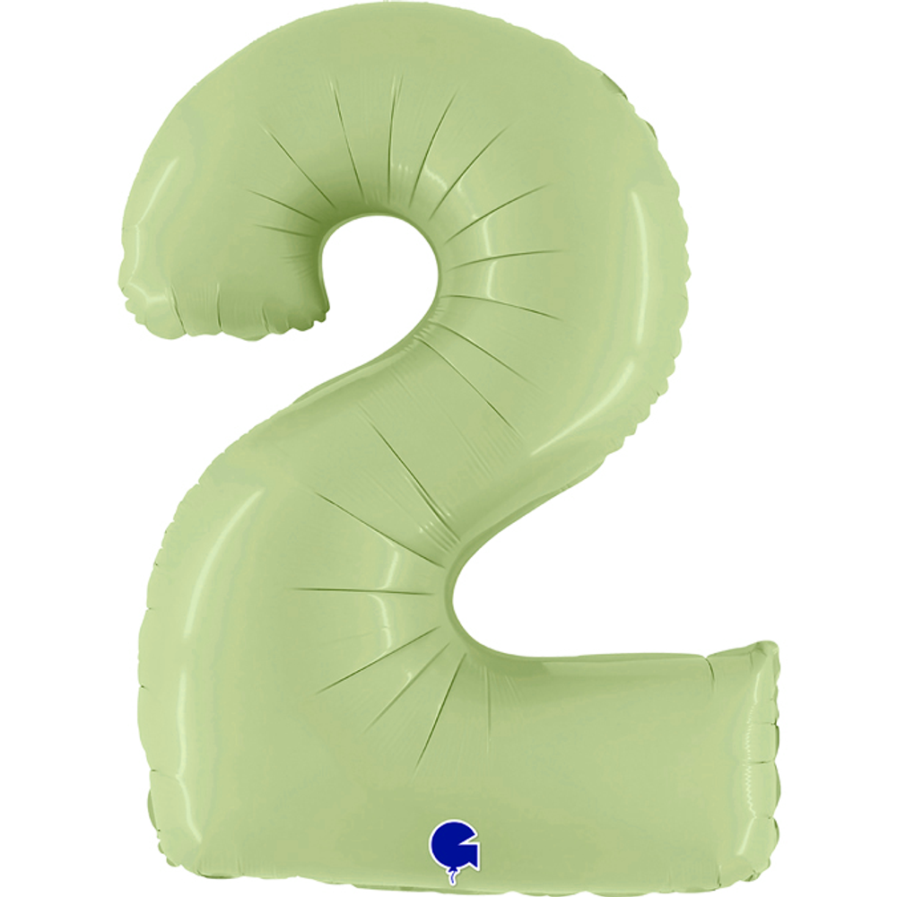 Agura Шар (40''/102 см) Цифра, 2 Slim, Олива (БГ-60) 