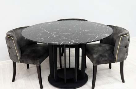 Стол обеденный Ist Casa Сохо, 120х120х75 см, черный мрамор