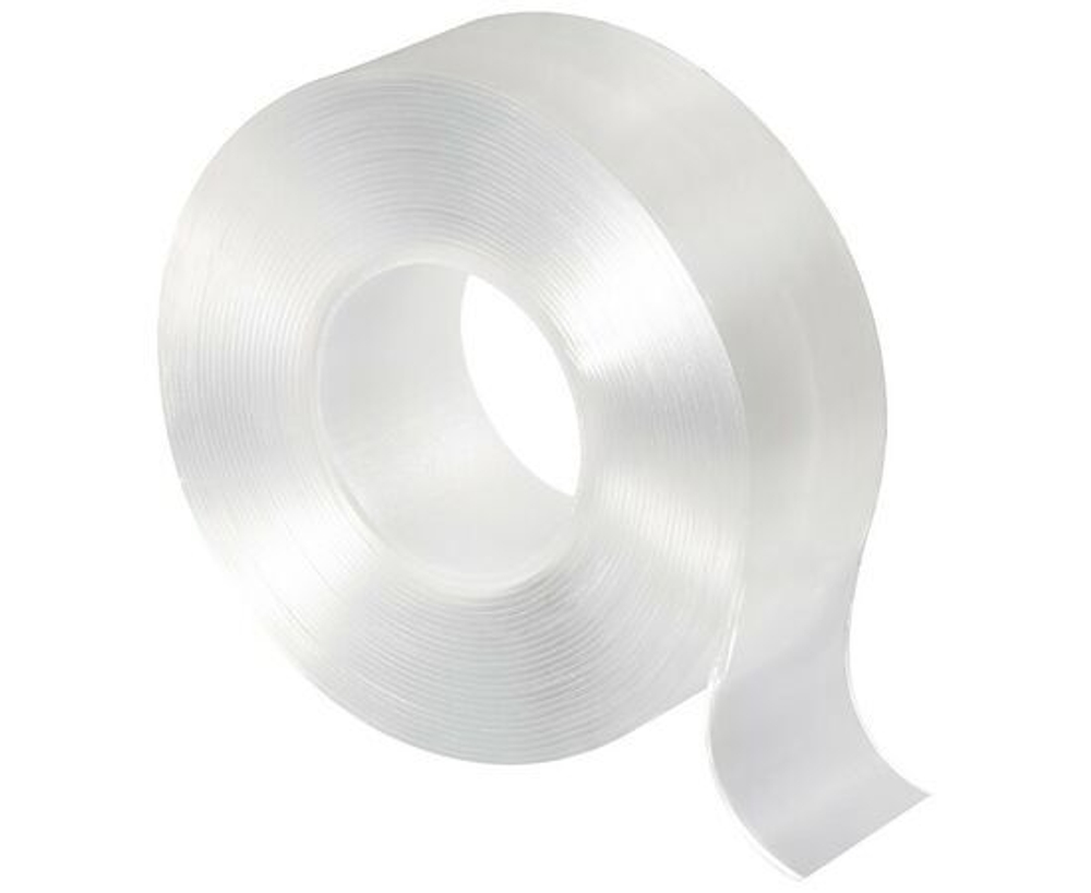 Нано-лента двусторонняя клейкая многоразовая, прозрачная, 5м, ширина 30 мм (108112)