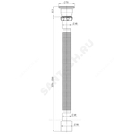 Сифон для умывальника гофрированный 1 1/2"x40/50 L=370-1200мм выпуск с нержавеющей решёткой Unicorn D230