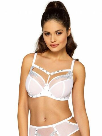 Бюстгальтер Starling с плотной чашкой и вышивкой люрексом в виде крылышек (Размер: 85E) (Цвет: белый)