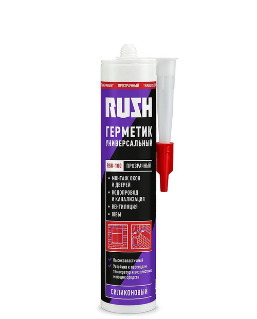 Герметик силик.RUSH RSK-101 универсальный белый  240мл(12)