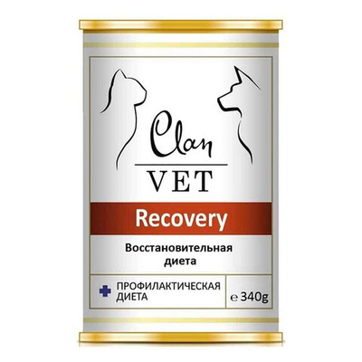 Clan Vet диета влажная для кошек и собак "восстановление" 340 г банка (Recovery)