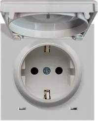 Donel R98 матовый серый накладка для розетки Schuko с заземлением, с крышкой, 16A 250 В~, серия DA
