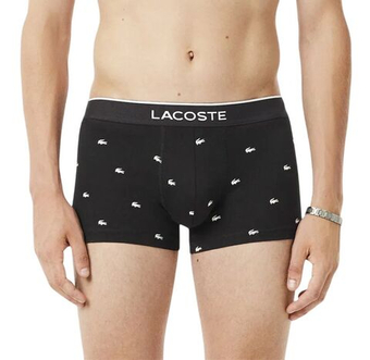 Мужские спортивные боксеры Lacoste Stretch Cotton Trunks 3P - black