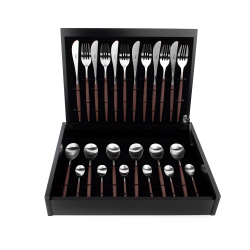 Набор столовых приборов на 6 персон 24 предмета Cutipol Mio matte brown в подарочной упаковке