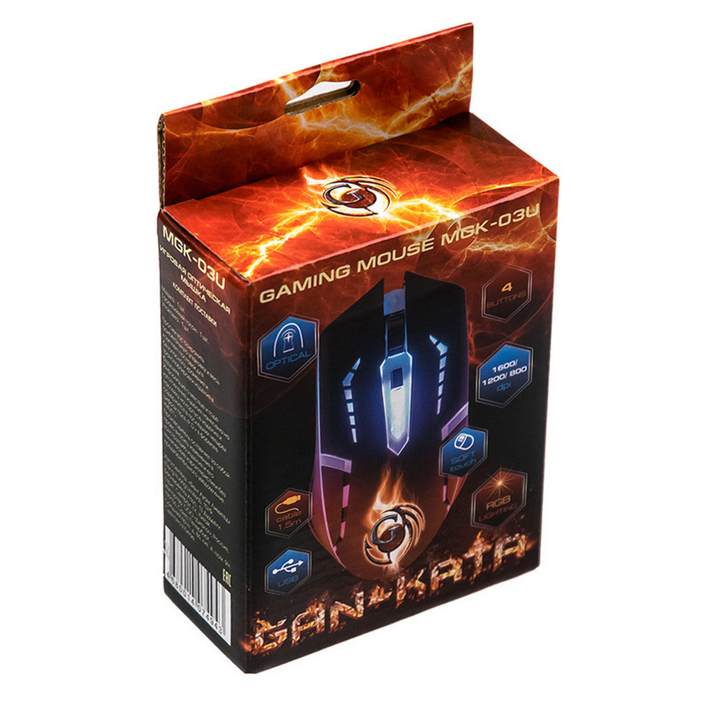 Мышь Dialog MGK-03U GAN-KATA черный (геймерская)