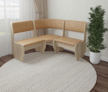 Скамья угловая мягкая compatto "Оливьер" (Дуб сонома/Кожзам Mango 5 sand (Bt) -G