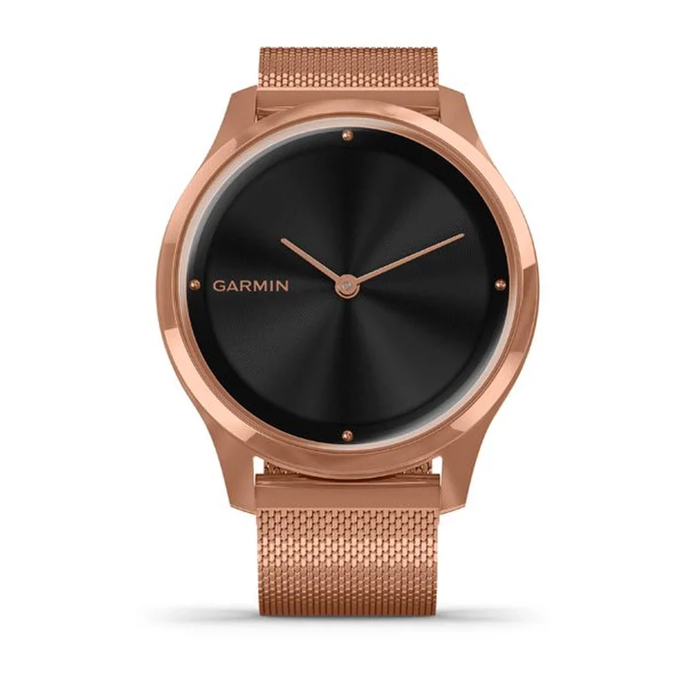 Часы для фитнеса Garmin vivomove Luxe розовое золото PVD 18K с ремешком "миланская петля", 010-02241-24